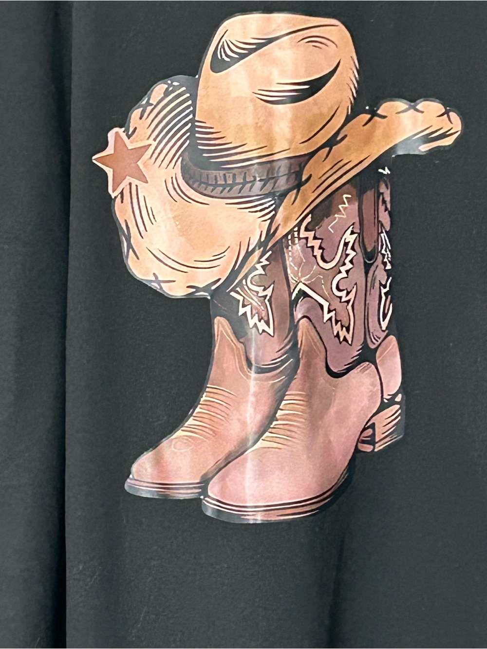 Black Tank with Cowboy Hat & Boots Graphic - Picture 2 of 12